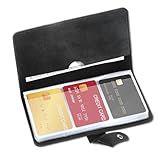 Exclaith Credit Card Holder Business Card-Holder Book with 96 Card Slots Leather Business Card-Organizer for Managing Your Different Cards and Important Documents to Prevent Loss or Damage (Black)