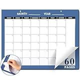Gueevin 2026 Undated Monthly Calendar Notepad 60 Blank Calendar Sheets Pages Large 8.5 x 11 Desk Blank Monthly Planner for Organizing Scheduling Task Productivity Tracker Home School Office(Blue)