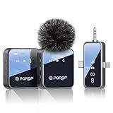 PQRQP 3-in-1 Mini Microphone for iPhone/Android/Camera, Hi-Fi Audio, Wireless Microphones, 328ft Range, 20H Battery, Lapel Mic with Noise Reduction for Live Streaming, TikTok, YouTube (Graphite Gray)
