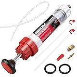 200CC Automotive Fluid Extractor Syringe Pump with Long Hose and Extension Tubes, Oil Extractor Fluid Pump Oil Evacuator and Dispenser Pump for Engine Oil, ATF, Coolant, Brake & Power Steering Fluids