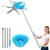 SetSail Ceiling Fan Cleaner Duster, Microfiber Ceiling Fan Duster with Extension Pole 13 to 47 Inch Washable Ceiling Fan Blade Dusters for Cleaning