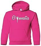 Threadrock Big Girls' Gymnastics Youth Hoodie Sweatshirt L Fuchsia