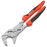 Olsa Tools Pliers Wrench 10 Inch | Wide & Thin Jaws up to 2" | Smooth Jaws | Extreme leverage | Over 1000 lb of Gripping Force | Heavy Duty Steel | For mechanics | Professional Grade