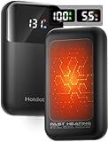 Hotdot Hand Warmers Rechargeable 2 Pack, 4 Heat Levels (104–131°F), Real-Time Temp & Battery Display, Electric Hand Warmers, Fast Heating, Fits in Gloves/Pocket, Gifts for Women & Men