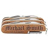 Personalized Pocket Knife w/Name & Date, 10 Font Option - Personalized 8-Function Multi-Tool Pocket Knives, Custom Engraved Knives, Groomsmen Gift, Gift for Him, Gift for Dad from Daugther