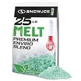 Snow Joe Premium Enviro Blend Ice Melt, Green-Coated Deicer Crystals - Safer Melter for Vegetation, Concrete & Metals w/Anti-Corrosion Calcium Magnesium Acetate - 25 lb