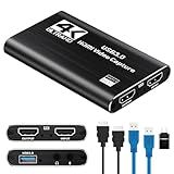 Papeaso HDMI Capture Card, 1080P 60FPS USB 3.0 Video Capture Device for Streaming, Compatible with Switch, PS5, PS4, Xbox, Camera, PC