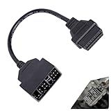Zeathery 22 Pin OBD1 to 16 Pin OBD2 Cable, 11.81" Conversion Adapter Works with OBD2 Scanner Tools, Car Scanner Diagnostic Tool Conversion Cable, Compatible with Specific Models (Black)