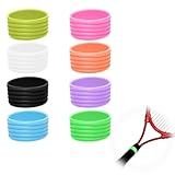8 Color Tennis Racket Silicone Handle Grip Ring Band, Non Slip Racket Rubber Ring, Elastic Sweat‑Absorbent Overgrip Protector for Tennis Pickleball Badminton Players