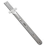1-6" STAINLESS STEEL POCKET PRECISION RULER READ IN ENGLISH 6THS DECIMAL 300/1