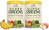 Country Farms Super Greens Apple Banana Powder Smoothie, Organic Super Foods, USDA Organic Drink Mix, Fruits, Vegetables, Mushrooms, Superfood Nutrition, 40 Servings, 2 Pack