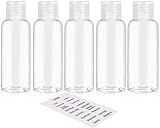 DNSEN 5 Pack 3.4oz Empty Plastic Travel Bottles for Toiletries TSA Approved Leak Proof Squeezable Travel Size Containers Travel Essentials Accessories, clear