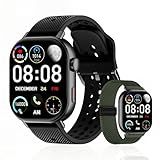 moutarlier GPS Runners Smart Watch with Heart Rate Sensor, Track, Calorie & Step Counting, Sleep & Oxygen Tracking, AMOLED Large Display, 50m Waterproof, Long Battery（Black