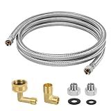KAINGA 6 FT Dishwasher Installation Kit, Braided Stainless Steel Dishwasher Water Supply Line with 3/8" Compression Dishwasher Connectors, Burst-Resistant Inner Tube, Certified Safe