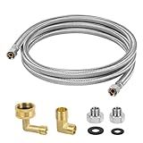 KAINGA 6 FT Dishwasher Installation Kit, Braided Stainless Steel Dishwasher Water Supply Line with 3/8" Compression Dishwasher Connectors, Burst-Resistant Inner Tube, Certified Safe