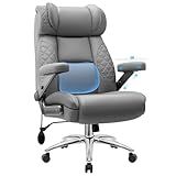 Office Chair, 5D Flip Arm Ergonomic Desk Chair with Adjustable Lumbar Support for Back Pain, Extra Wide 500LBS Comfy Big and Tall Office Chair, Executive Leather Computer Game Chair for Heavy People