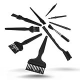 Electronics, Computers, 3D Printers, Anti Static Brush Tool Cleaning Kit - Set of 10 Brushes ESD (Electrostatic Discharge) with Zipper Pouch for Storage - Black Zipper
