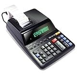 Sharp 12-Digit Print Calculator Desktop Size Adding Machine, Perfect for Everyday Use and Office, Bright, Large Easy-to-Read Numbers on Both The Display and The Two-ColorPrinted Tape (EL2196BL)