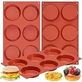 Puyeipt 3 Pack Silicone Egg Molds for Breakfast Sandwiches, 3 Inch Non-Stick Round Muffin Top Pans for Baking Egg Bites, Whoopie Pies, Tarts
