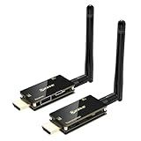 HDMI Wireless Transmitter and Receiver with USB Mouse/Keyboard Port, with KVM Function Wireless Extender Kit with Antenna, No Shell Desigh for Better Heat Dissipation, 200m/656ft Range