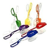 Skoolzy Jumbo Rainbow Tongs 6 Piece Set - Fine Motor Skills Handy Scoopers Rainbow Color Sorting Toys Bug Insect Catcher Small Toys Scooper Sensory Learning Tools Skill Development for Kids