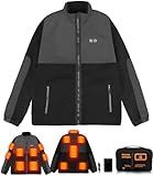 Yottjacky Heated Jacket,Fleece Mens Heated Jacket With Battery Pack Included 7.4V,Heated Jackets For Women For Men Heated Coat