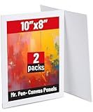 Mr. Pen- Canvas Panels, 2 Pack, 8x10 Inch, Triple Primed for Oil & Acrylic Paints, Canvas Boards for Painting, Painting, Drawing & Art Supplies, Blank Canvas for Painting, 3mm Thickness