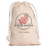 WWJD Worms Red Wigglers Composting Worms - 1/8lb Red Worms for Composting Bin, for Plants or Gardening, Compost Worm for Soil Fertility & Worm Farm, Easy to Manage