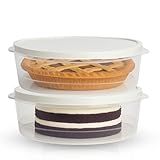 Evelots 2-Pack 10-Inch Airtight Food Storage Container with Lid - Portable Carrier for Pies, Cakes, Cupcakes & More - BPA-Free Clear Plastic - Secure & Easy Transport