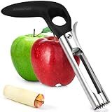 Upgraded Handle Premium Apple Corer Tool, Ultra Sharp, 304 Stainless Steel, Dishwasher Safe, Serrated Blades for Easy Coring, Black