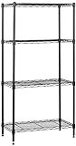 Amazon Basics 4-Shelf Steel Wire Storage Rack, Adjustable, Sturdy, Easy Assembly, 13.4 D x 23.2 W x 48 H in, Black