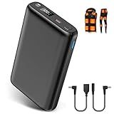 YMTHE 5V/7.4V 30000mAh Heated Vest Battery Pack, Portable Power Bank with USB/DC Port LED Display, Battery Charger for Heated Vest, Jacket, Pants