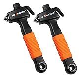 Stinger Super Duty Car Emergency Escape Tool, Hardened Carbon Steel Vehicle Safety Hammer, Spring Loaded Window Breaker, Razor Sharp Seat Belt Cutter, Life-Saving Rescue Tool (Combo 2 pcs Orange)