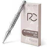 Rena Chris Stainless Steel Acupuncture Pen, Manual Reflexology Tools for Muscle Tension and Pain Relief, Acupressure Pen with Reflexology Chart & Storage Pouch, Easy to Use
