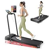 Walking Pad Treadmill with 3-Level 10% Incline, 2-in-1 Foldable Walking Pad for Home Small Office, Compact Portable Under Desk Treadmill with Handle,Dual LED Display, APP & Remote, 300 lbs Capacity