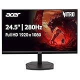 Acer Nitro 24.5 Inch Full HD 1920 x 1080 ZeroFrame Design PC Gaming Monitor | AMD FreeSync Premium | Up to 280Hz Refresh | 1ms (VRB) | One Display Port 1.4 and Two HDMI 2.0 Ports | KG251Q Z1biip