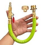 Minimprover Lead -Free Brass 16.9" Winterize Sprinkler System RV Motorhome Boat Camper and Travel Trailer: Air Comp Quick-Connect Plug To 3/4" Garden Hose Faucet Blow Out Adapter Fitting with Valve