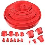 TUIREL Red 23 Piece Automotive Cap Plugs Kit for Smoke Machine Leak Testing & Pipeline Sealing, Compatible with Smoke Machine Leak Detectors