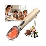 Heated Ice Cream Scoop for Hard Ice Cream, 3-Temp Electric Cordless Ice Cream Scooper, Rechargeable USB-C Fast Charge with LED Display, IP67 Waterproof Head, Easy to Clean - Cream