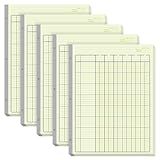 Zhanmai 5 Pack 250 Sheets Analysis Columnar Books 3 Hole Accounting Ledger Book Ledger Paper Pad Columnar Pad for Business, 50 Sheets/Pack, Single Page Format, Green(6 Columnar,8.5 x 11)