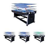 RACK Triad 7-Foot Multi Game Swivel Billiard/Pool Table (Blue)