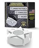 Work-Life Balance Compact Mechanical Mouse Jiggler - Undetectable Device to Keep Mouse Moving and Computer Awake, Cordless Wireless Mover for Remote Work Essentials & WFH, Automatic Wiggler - White