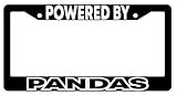 Dots Gifts Powered by Pandas Black Plastic License Plate Frame DG