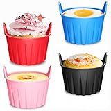 Air Fryer Silicone Baking Cups - Food-Grade Silicone Molds, Vibrant Colors, Compatible with Air Fryer/Oven/Microwave, Ideal for Cupcakes, Muffins, Eggs & Desserts Etc.