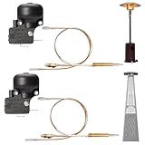Outdoor Heater Replacement Parts 2 packs Thermocouple & Tilt Switch kit, Repair kit Dump Switch & Thermocouple Used for Round Stand Up Heater and Pyramid heater, Safety System Thermistor kit