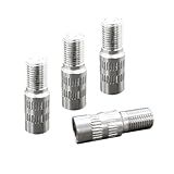 Augeny 4PCS 27mm Valve Cap Stem Extenders, Screw-on Car Tire Valve Stem Extensions, Universal Nickle Plated Brass Wheel Tire Caps Extender Adapter for Car Truck Motorcycle Bike