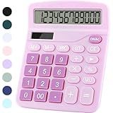 Office Desk Calculator, Cute Calculator for Kids, Basic Calculators Desktop, Dual Power Simple Financial Calculator with Big Button Large Display for Office Home and School (Purple)