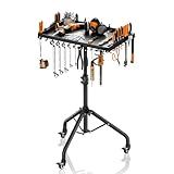Rolling Tool Utility Cart with Wheels, Work Bench for Garage with Magnetic Tray Mechanic Tool Organizer Rolling Tray Storage Tool Cart