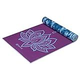 Gaiam Yoga Mat Premium Print Reversible Extra Thick Non Slip Exercise & Fitness Mat for All Types of Yoga, Pilates & Floor Workouts, Purple Lotus, 68"L x 24"W x 6mm Thick