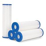 Cold Plunge Water Filter Cartridges, 50 Micron Sediment Filters for Ice Bath & Cold Plunge Tubs, Universal 10” x 2.5” Water Filter Replacements, Under Sink & Whole House Systems, 4-Pack